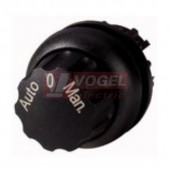 M22S-WR3-X94 Ovládací hlavice přepínače, otočná hlavice, s aretací, kroužek černý, 60st, AUTO-0-MAN (226839)