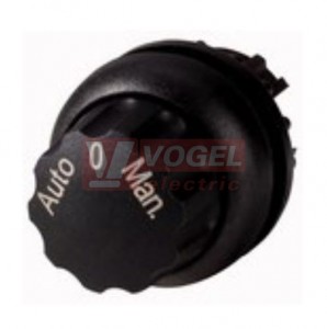 M22S-WR3-X94 Ovládací hlavice přepínače, otočná hlavice, s aretací, kroužek černý, 60st, AUTO-0-MAN (226839)