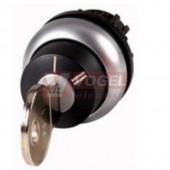 M22-WRS-X95 Ovládací hlavice se zámkem, 2 polohové, s aretací, kroužek titan, MS1, 60st (228026)