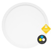Svítidlo LED přisazené  24W (WPCB2-24W/BI) řada LEXA, bílý rámeček, SMD LED, kruh pr.30cm, v=1,7cm, přepínání výkonu 12/18/24W, CCT přepínání 3000/4000/6000K, max. 2565lm, živ. 30 000h, Ra>80, IP20, úhel vyžařování 120°