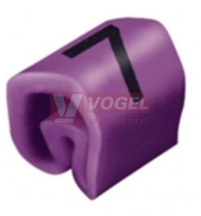 CLI C 1-3 VI/WS 7 MP CableLine, návlečka na kabely a vodiče s potiskem "7" (horiz.), fialovo-bílá, š/v 4,2x3mm, pro vodiče s průřezem 1,5-4mm2, průměr 2,5-5mm, PVC, měkké, bez kadmia, MultiPack (0252611524)