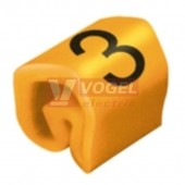 CLI C 1-3 OR/SW 3 MP CableLine, návlečka na kabely a vodiče s potiskem "3" (horiz.), oranžovo-černá, š/v 4,2x3mm, pro vodiče s průřezem 1,5-4mm2, průměr 2,5-5mm, PVC, měkké, bez kadmia, MultiPack (0252611512)