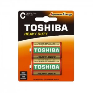 Baterie 1,50 V monočlánek zinek R14KG BP-2TGTE SS "Toshiba Heavy Duty", blistr/2ks (vel.C)