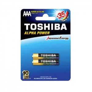 Baterie 1,50 V tužková alkalická LR03GCH BP-2 "Toshiba Alpha Power", blistr/2ks (vel.AAA)