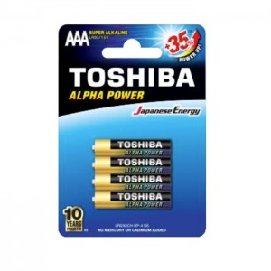 Baterie 1,50 V tužková alkalická LR03GCH BP-4 SS "Toshiba Alpha Power", blistr/4ks (vel.AAA)