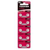Baterie  1,50 V knofl. LR44 BP-10C Alkalická, Toshiba Special-Alkaline Button, blistr/10ks