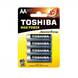 Baterie 1,50 V tužková alkalická LR6GCP BP-4 "Toshiba High Power", blistr/4ks (vel.AA)