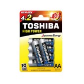 Baterie  1,50 V LR6 tužková lithiová, Toshiba LR6GCP BP6 2F, High Power, blistr/6ks (vel.AA)