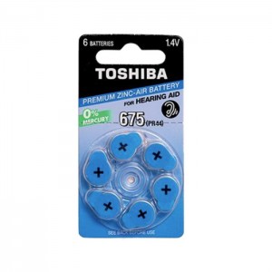 Baterie vhodná pro naslouchátka 1,40 V zinková PR44 NE(MF) DP-6 "Toshiba Special-Zinc-Air", blistr/6ks
