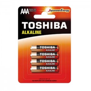 Baterie 1,50 V tužková alkalická LR03GCA BP-4C "Toshiba Alkaline-Entry Level", blistr/4ks (vel.AAA)