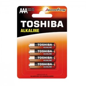 Baterie  1,50 V LR03 mikro alkalická, Toshiba LR03GCA BP-4C, Alkaline-Entry Level, blistr/4ks (vel.AAA)