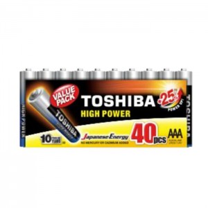 Baterie 1,50 V tužková alkalická LR03GCP MP-40 "Toshiba High Power", balení/40ks (vel.AAA)