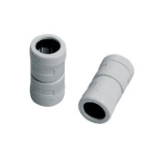Spojka PLAST  40 71040, pro lineární spojení dvou trubek stejného průměru, délka 94mm, IP67, s halogenem, UV nestabilní, šedá RAL7035, PVC (71040)