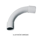 Koleno PLAST 16 73016, pro spojení dvou trubek stejného průměru, poloměr ohybu 56mm, IP67, s halogenem, UV nestabilní, šedá RAL7035, PVC (73016)