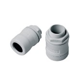 Koleno PLAST 16  74316, pro spojení dvou trubek stejného průměru, poloměr ohybu 100mm, IP67, bez halogenu, UV stabilní, šedá RAL7035, technopolymer (74316)