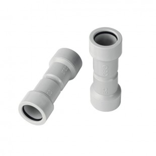 Spojka PLAST  16 75116, spojka pro lineární spojení dvou trubek stejného průměru, délka 80mm, IP65, s halogenem, UV nestabilní, šedá RAL7035, PVC (75116)