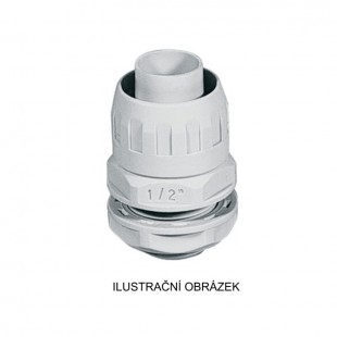 PM 50x1,5 vývodka plastová GX50M, šedá, průměr závitu 55mm, pro připojení spirálové trubky ke krabici, IP65, s halogenem, UV nestabilní, PVC (GX50M)