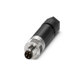 SACC-M 8MS-4PL-M konektor M8/4-pin/přímý/vidlice/kód-A, nestíněný, připojení vodičů pružinové Push-Lock, rýhovaný materiál zinkový odlitek, niklovaný, sevření kabelu 3,5-5,5mm (1482520)