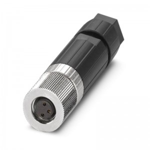 SACC-M 8FS-3PL-M konektor M8/3-pin/přímý/zásuvka/kód-A, nestíněný, připojení vodičů pružinové Push-Lock, rýhovaný materiál zinkový odlitek, niklovaný, sevření kabelu 3,5-5,5mm (1482523)