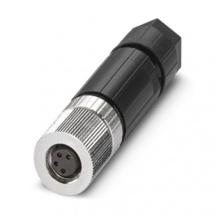 SACC-M 8FS-4PL-M konektor M8/4-pin/přímý/zásuvka/kód-A, nestíněný, připojení vodičů pružinové Push-Lock, rýhovaný materiál zinkový odlitek, niklovaný, sevření kabelu 3,5-5,5mm (1482525)