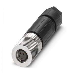 SACC-M 8FS-4PL-M konektor M8/4-pin/přímý/zásuvka/kód-A, nestíněný, připojení vodičů pružinové Push-Lock, rýhovaný materiál zinkový odlitek, niklovaný, sevření kabelu 3,5-5,5mm (1482525)