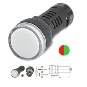 AD16-22SS 24V signálka LED, dvoustavová, zelená/červená, montáž do otvoru pr. 22,5mm