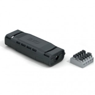 EVO 04 Spojka gelová, s bezšroubovou svorkou 5x (2,5 - 6mm2), pro průměr kabelu 14-22mm, pro Cu/Al, jmenovité napětí 0,6kV/1kV, přímé spojení, rozměry: 183x70x42mm. (1005634)