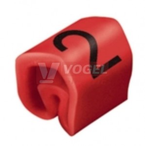 CLI C 02-3 RT/WS 2 MP CableLine, návlečka na kabely a vodiče s potiskem "2" (horiz.), červeno-bílá, š/v 3,4x3mm, pro vodiče s průřezem 0,2-1,5mm2, průměr 1,3-3mm, PVC, měkké, bez kadmia, MultiPack (0252111509)