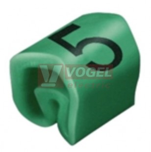 CLI C 02-3 GN/WS 5 MP CableLine, návlečka na kabely a vodiče s potiskem "5" (horiz.), zeleno-bílá, š/v 3,4x3mm, pro vodiče s průřezem 0,2-1,5mm2, průměr 1,3-3mm, PVC, měkké, bez kadmia, MultiPack (0252111518)