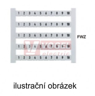 DEK 5 FW 701-750 štítek s potiskem, horizont., š5mm x v5mm, PA66 (0473460701)