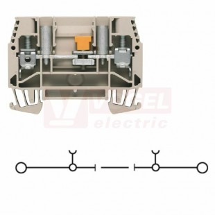 WTL 6/1/STB svorka zkušební 0,5-10mm2, 640V/41A, rozpojovací s kluznou drážkou, šroubové připojení,6mm2, tm.béžová  (1016900000)