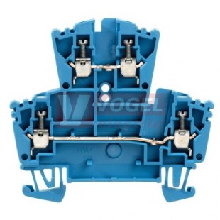WDK 2,5 BL svorka řadová, dvoupatrová, šroubová, sv.modrá, pro šroubové propojky, š=5,1mm (1021580000)