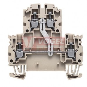 WDK 2,5N V svorka řadová, dvoupatrová, šroubové připojení, béžová, s propojovací klemou (1041610000)