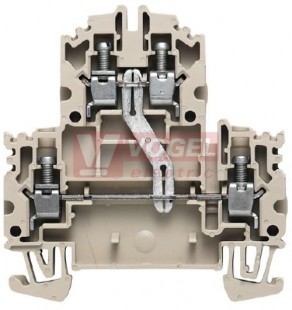 WDK 4N V svorka řadová, dvoupatrová, šroubové připojení, béžová, s propojovací klemou,800V/32A, š=6,1mm (1041910000)