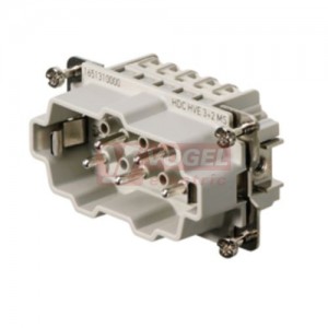 Konektor   5pin+PE  V 20A/830V HDC HVE 3+2 MS, šroubový (1651310000)