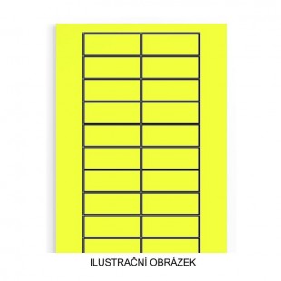 PAGETAB 56/22 štítky ke značení přístrojů, bez popisu, žlutý, samolepící, š/v 56x22mm, popruh z vláken potažených akrylem (1arch = 24 štítků) (1686210000)