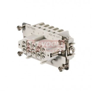 Konektor  10pin Z 16A/500V HDC HE 10 FT, PUSH-IN svorky (1745770000)