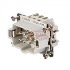 Konektor   6pin V 24A/500V HDC HE 6 MT, pružinové svorky (1745820000)