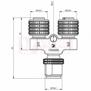 SAI-Y-5S PARA M12/M12 Rozbočovač Y-kus M12/5-pin/vidl // 2x M12/5-pin/zás (1783430000)