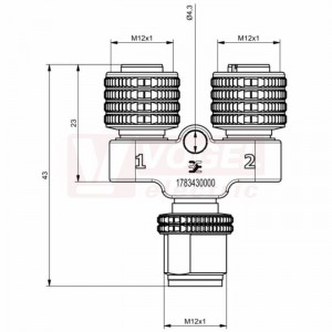 SAI-Y-5S PARA M12/M12 Rozbočovač Y-kus M12/5-pin/vidl // 2x M12/5-pin/zás (1783430000)