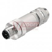 SAISGS-M-5A-6/8-M12 (st.zn. SAISM 5/8S M12) konektor M12/5pin/vidl/přímý, kov.tělo, stíněné A-kódování, šroubové připojení, pro montáž 0,25-0,75mm2, sevření 6-8mm, IP67 (1784740000)