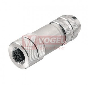 SAIBGS-M-5A-6/8-M12 (st.zn. SAIBM 5/8S M12 5P A-COD) konektor M12/5pin/zás/přímý, kov.tělo, stíněné A-kódování, šroubové připojení, pro montáž 0,25-0,75mm2, sevření 6-8mm, IP67 (1784750000)