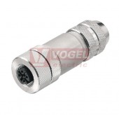 SAIBGS-M-5A-6/8-M12 (st.zn. SAIBM 5/8S M12 5P A-COD) konektor M12/5pin/zás/přímý, kov.tělo, stíněné A-kódování, šroubové připojení, pro montáž 0,25-0,75mm2, sevření 6-8mm, IP67 (1784750000)