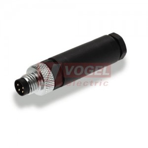 SAIBGS-P-4A-3.5/5-M8 (st.zn. SAIS-M8-4P) konektor M8/4pin/vidl/přímý, plast.tělo, šroubové připojení, A-kódování, pro montáž 0,14-0,5mm2, kabel sevření 3,5-5mm, IP67 (1803850000)