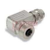 SAIBWS-M-4A-6/8-M12 (st.zn. SAIBW-M-4/8 M12) konektor M12/4pin/zás/úhlový, kov.tělo, stíněné A-kódování, šroubové připojení, pro montáž 0,14-0,75mm2, sevření 6-8mm, IP67 (1803910000)