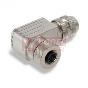 SAIBWS-M-4A-6/8-M12 (st.zn. SAIBW-M-4/8 M12) konektor M12/4pin/zás/úhlový, kov.tělo, stíněné A-kódování, šroubové připojení, pro montáž 0,14-0,75mm2, sevření 6-8mm, IP67 (1803910000)