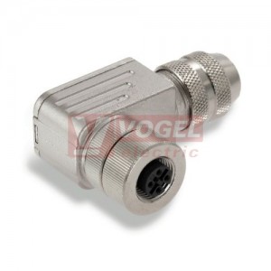 SAIBWS-M-5A-6/8-M12 (st.zn. SAIBW-M-5/8 M12) konektor M12/5pin/zás/úhlový, kov.tělo, stíněné A-kódování, šroubové připojení, pro montáž 0,14-0,75mm2, sevření 6-8mm, IP67 (1803920000)