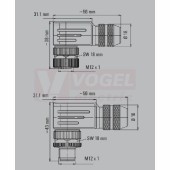 SAISWS-M-4A-6/8-M12 (st.zn. SAISW-M-4/8 M12) konektor M12/4pin/vidl/úhlový, kov.tělo, stíněné A-kódování, šroubové připojení, pro montáž 0,14-0,75mm2, sevření 6-8mm, IP67 (1803930000)