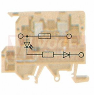 KDKS 1/EN LD 24Vss svorka pojistková s LED indikací, pro vel. 5x20mm max. 6,3A, vodič max.4mm2, montáž na TS35, TS32, šroubová, řada SAK (8146450000)