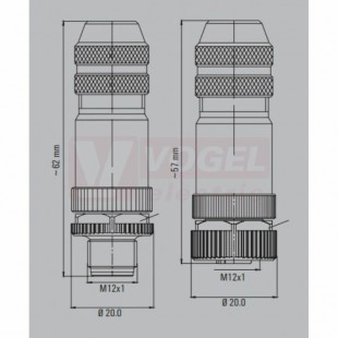 SAISGS-M-4A-6/8-M12 (st.zn. FBCon M12 4P M EMC) konektor M12/4pin/vidl/přímý, kov.tělo, stíněné A-kódování, šroubové připojení, pro montáž 0,25-0,75mm2, sevření 6-8mm, IP67 (9455640000)